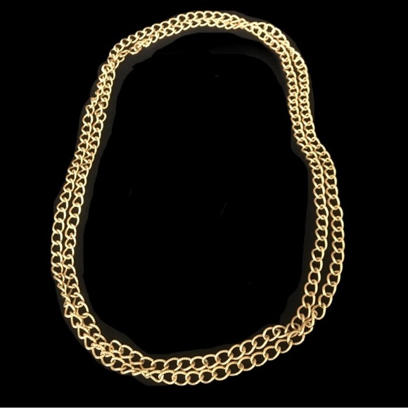 Vintage Napier Long Gold Tone Sweater Chain Necklace - Picture 2 of 5